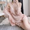 Internet celebrity spring and summer women's pajamas new thin solid color lace ice silk suspender shorts vest loungewear set