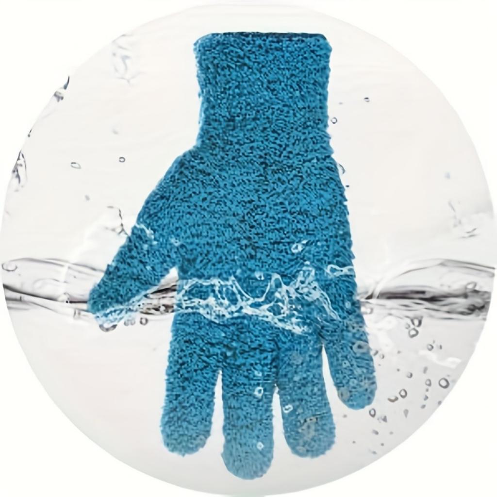 Ultra Fine Fiber Dust Removal Gloves - Coral Fleece Fabric, Elastic and Breathable, Easy To Clean Dust On Car, Boat and Plant Surfaces