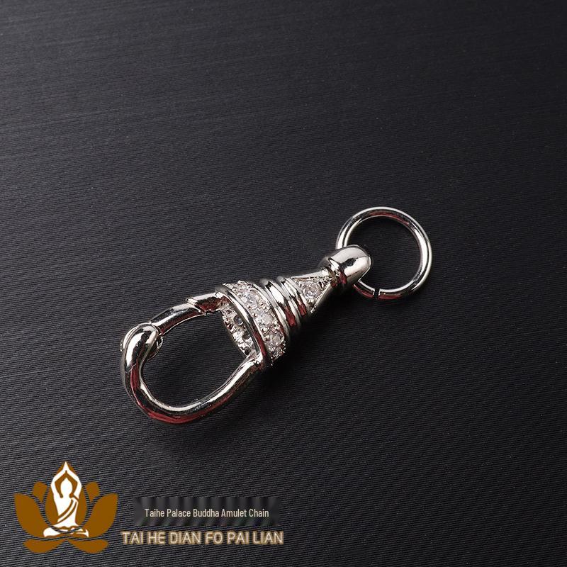 18K Gold-Plated Thai Buddha Amulet Necklace with Rotating Eagle Hook