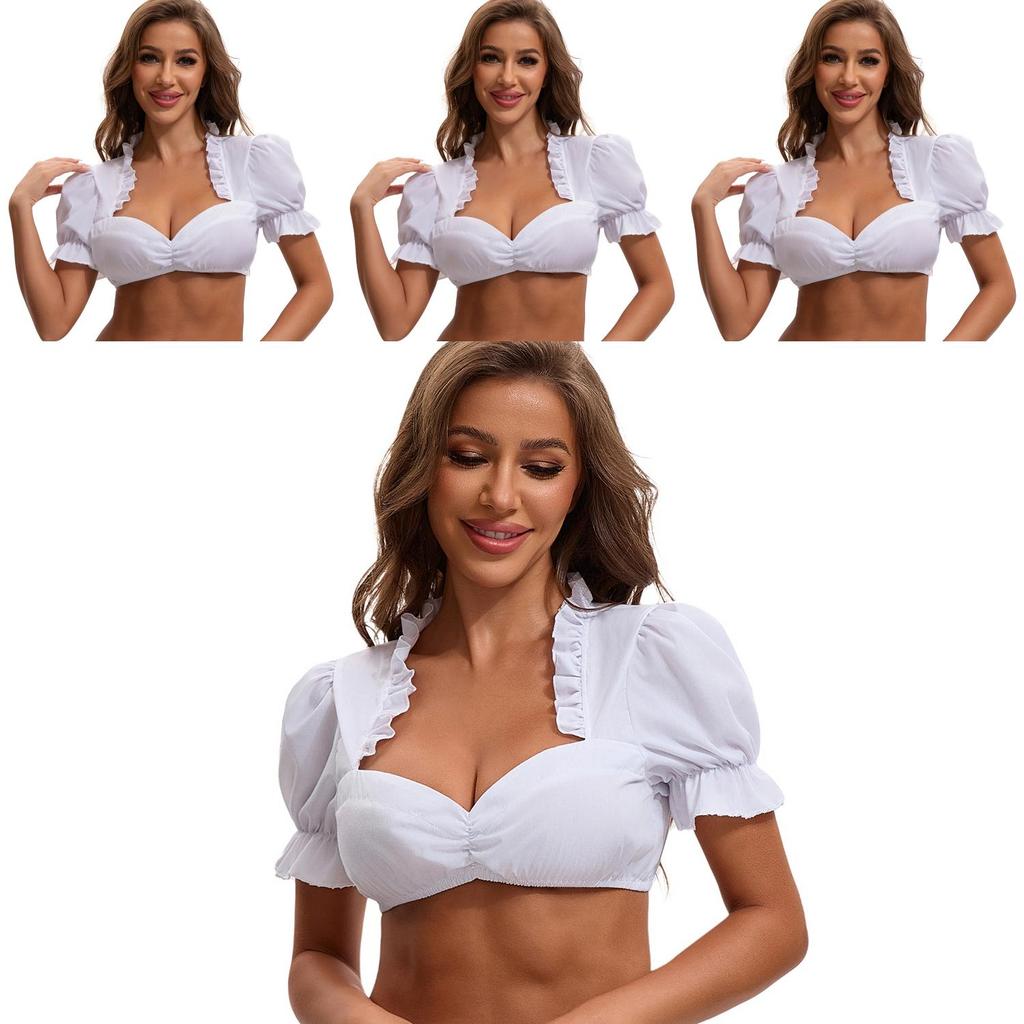 The Munich Oktoberfest Costume White Polyester Traditional Dress For Women