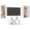 3-teiliges TV-Schrank-Set Weiße Spanplatte