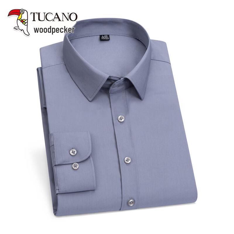 TUCANO Men s Solid Business Casual Wrinkle-Free Long Sleeve Shirt 2XL/42