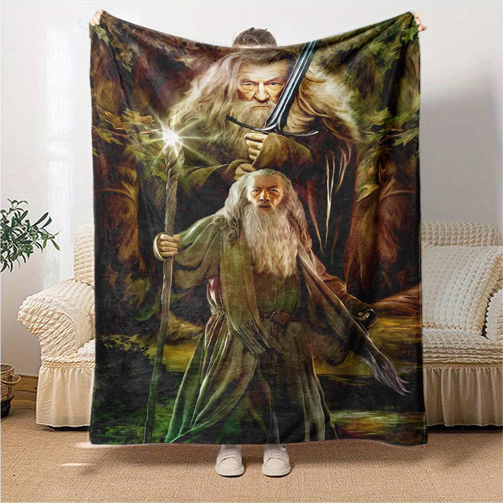 1pc Wizardry Fantasy Flannel Blanket Soft Warm Throw for Home, Office, Travel, All Season Cozy Bedding Gift, Office