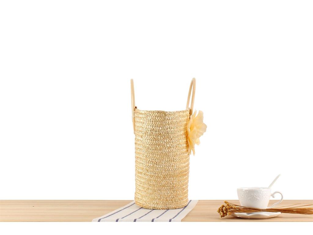 Handmade Wheat Straw Rattan Handle Bag - Versatile, Fashionable Women's Beach Tote