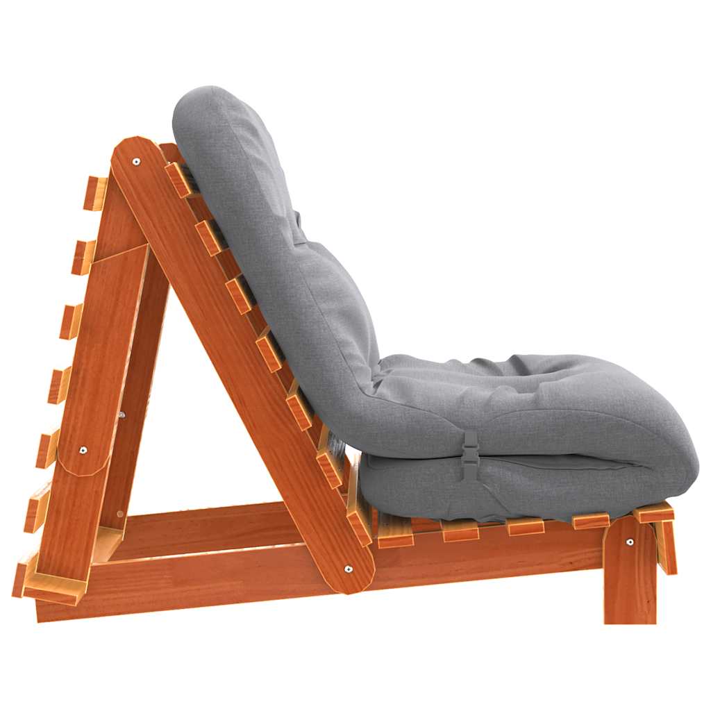 Vidaxl Sofa Rozkładana Futon, Z Materacem, Woskowy Brąz, 70X206X11 Cm