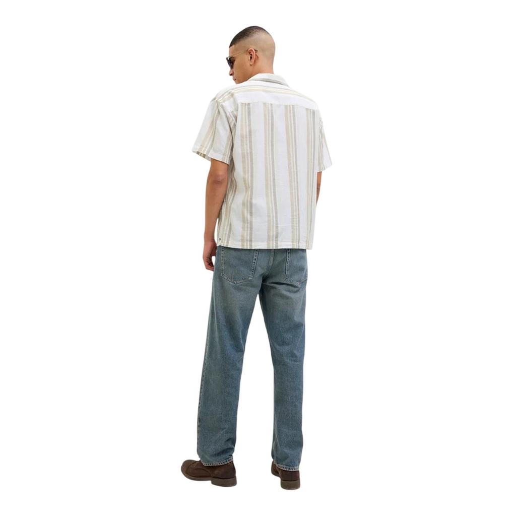 Jack And Jones Mens Stripe Revere Collar Shirt