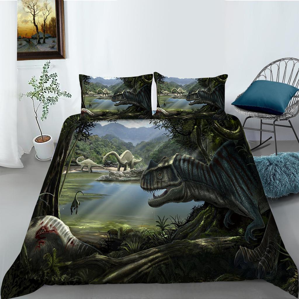 Dinosaurier-Serie Polyester Bettwäsche Zweiteiliges Set Digitaldruck
