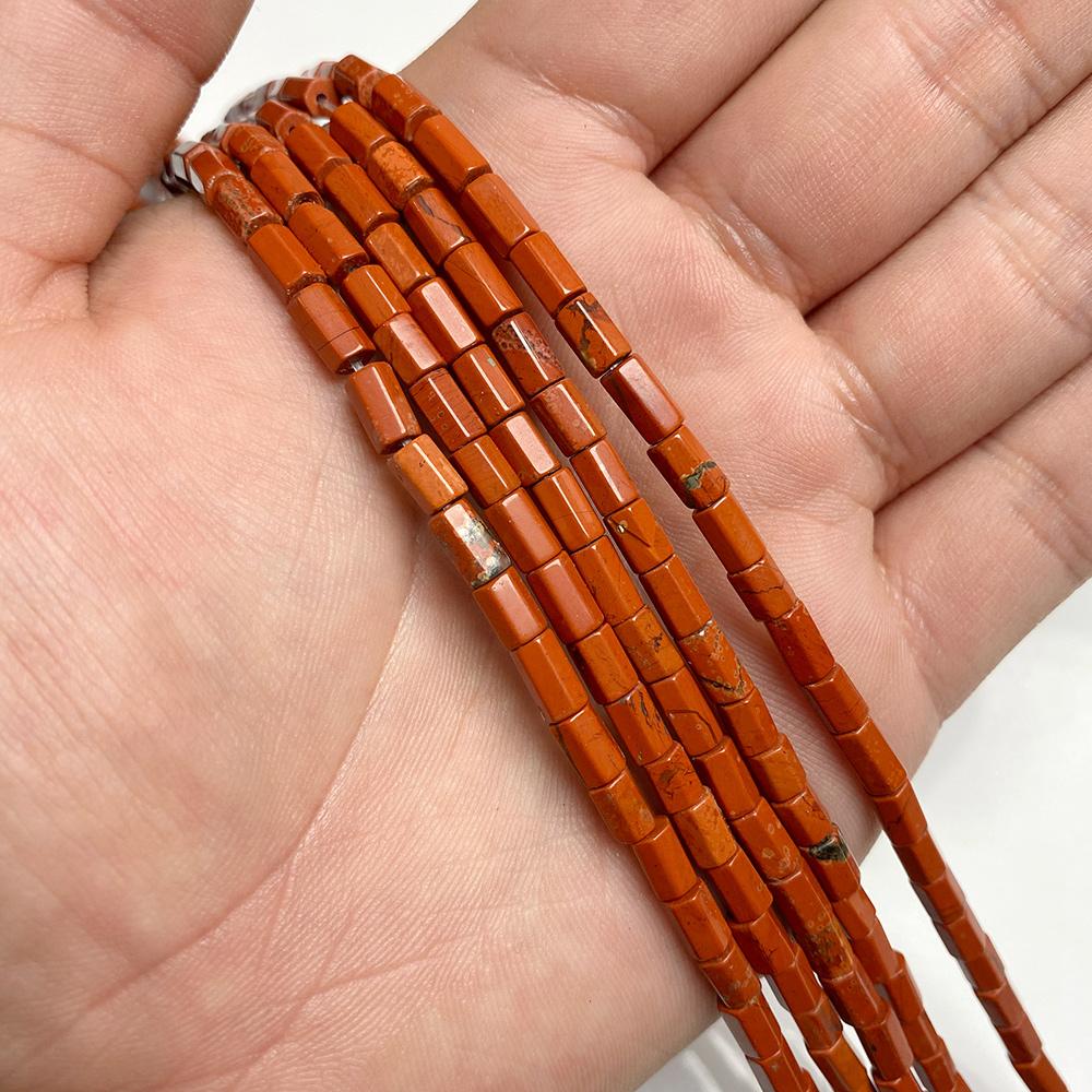 4x6mm Faceted Six sided rectangle Stone Beads Tube Faceted Loose Spacer Beads for Jewelry Making DIY 4x6 MM 29pcs