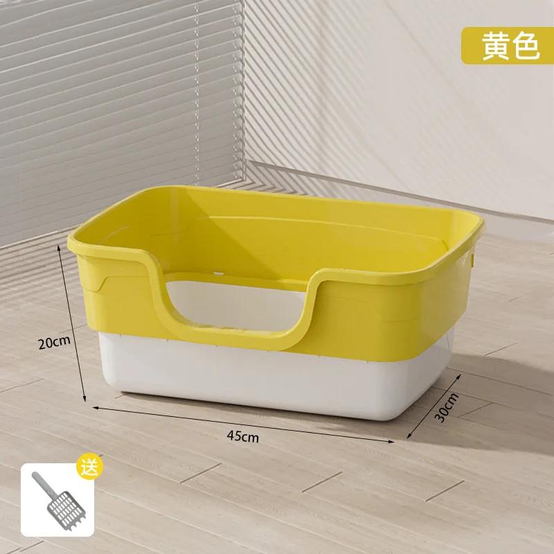 

Интегрированный кошачий туалет Съемный полузакрытый кошачий туалет Открытый брызгозащищенный большой туалет для домашних животных