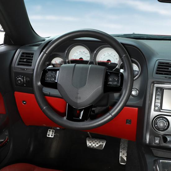 Black Steering Wheel Decor Trim Cover for Dodge Charger Challenger Durango 09-14