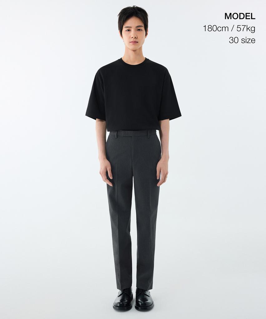 Musinsa Standard Straight Hidden Banding Slacks [Charcoal Gray]
