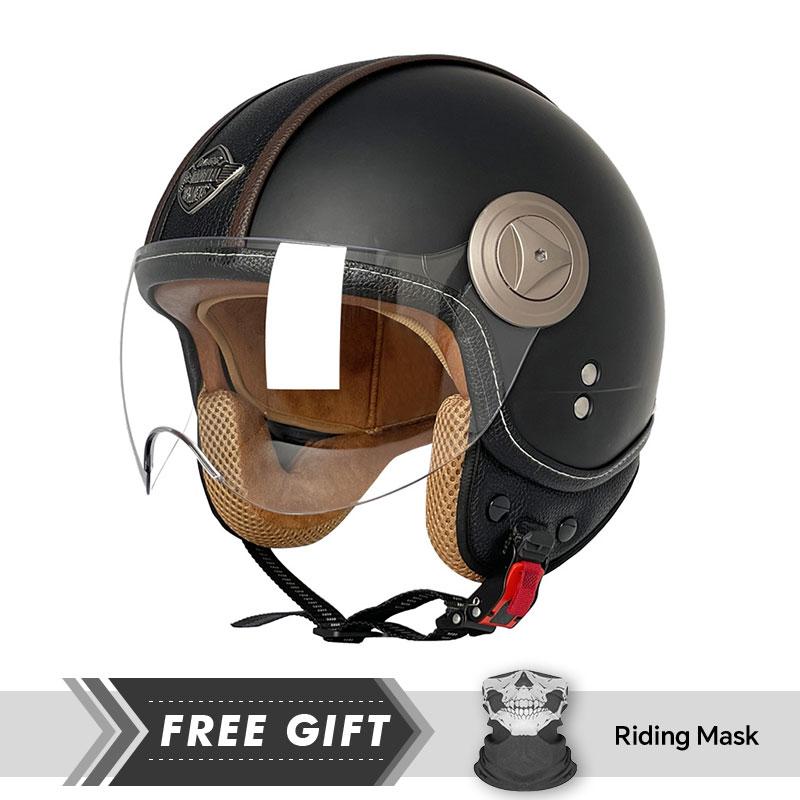 Four Seasons Motorcycle Open Helmets DOT Certification Open Face Motorbike Helmet Vintage Fashion Safety Cap Casco Para Moto