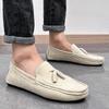 Herren-Mokassins, Pennyloafer, Autofahrerschuhe, bequeme flache Schuhe aus Leder, lässige Slipper in Übergröße, farbige Schuhe für Männer