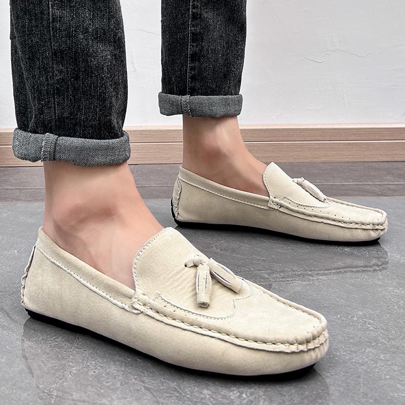 Herren-Mokassins, Pennyloafer, Autofahrerschuhe, bequeme flache Schuhe aus Leder, lässige Slipper in Übergröße, farbige Schuhe für Männer