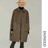 DONEED Women's Retro Wool-Blend Quilted Down Mid-Length Coat