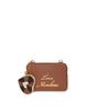 LOVE MOSCHINO [Online Exclusive] Heart Charm Leather Shoulder Bag Brown