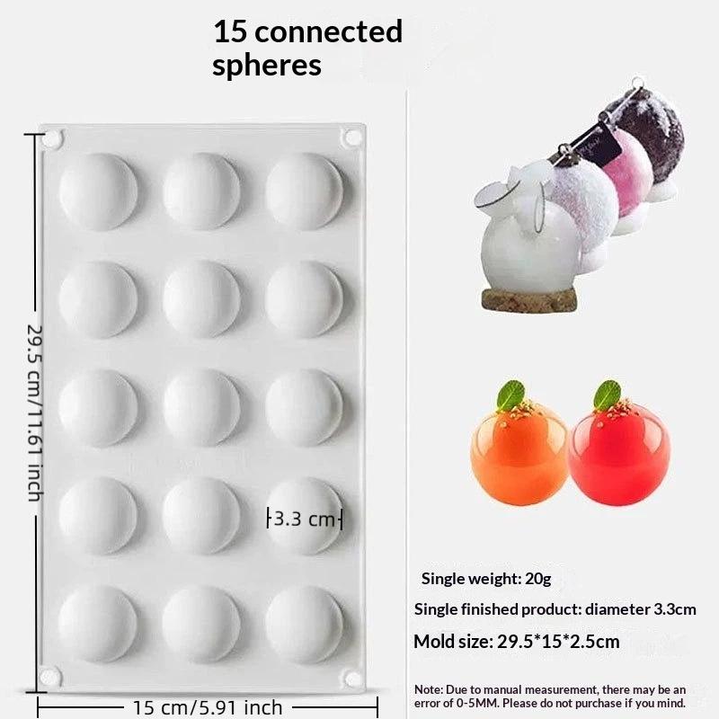 Multiple Round Ball Shape Silicone Molds Cake Decorating Tools, Chocolate Mold, Ice Cube Mold, Making Jelly Mousse Dessert Mold