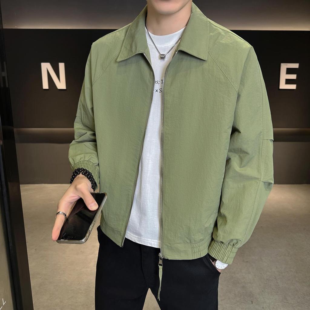 Men's Fashionable Solid Color Lapel Jacket - 2026 Spring New Arrival Trendy Coat