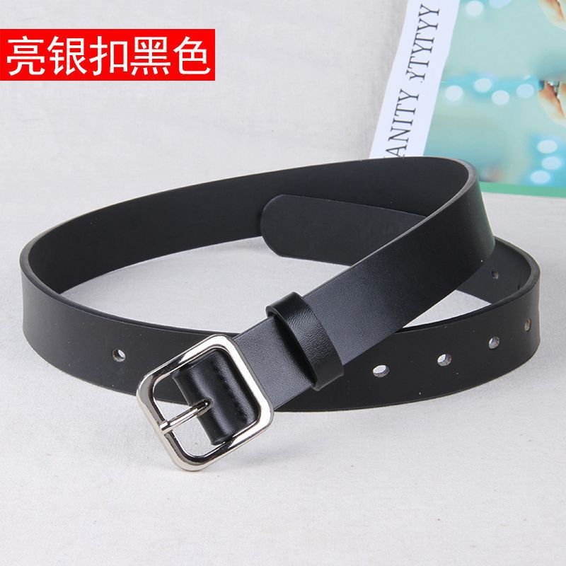 Casual Modern Pu Belt Featuring Sleek Square Buckle For Students And Fashion Enthusiasts