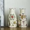 Chinese Retro Painted Ceramic Cat Creative Gift, Living Room Decoration Desktop, Living Room Wine Cabinet Small Ornament