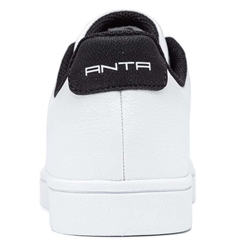 Anta Slip Resistant Abrasion Resistant Low top Skateboard Shoes Men's White Black Sneakers 912028003-3