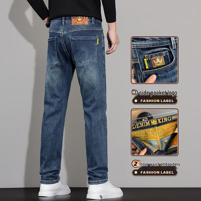 ROMON Men's Lightweight Straight-Leg Jeans