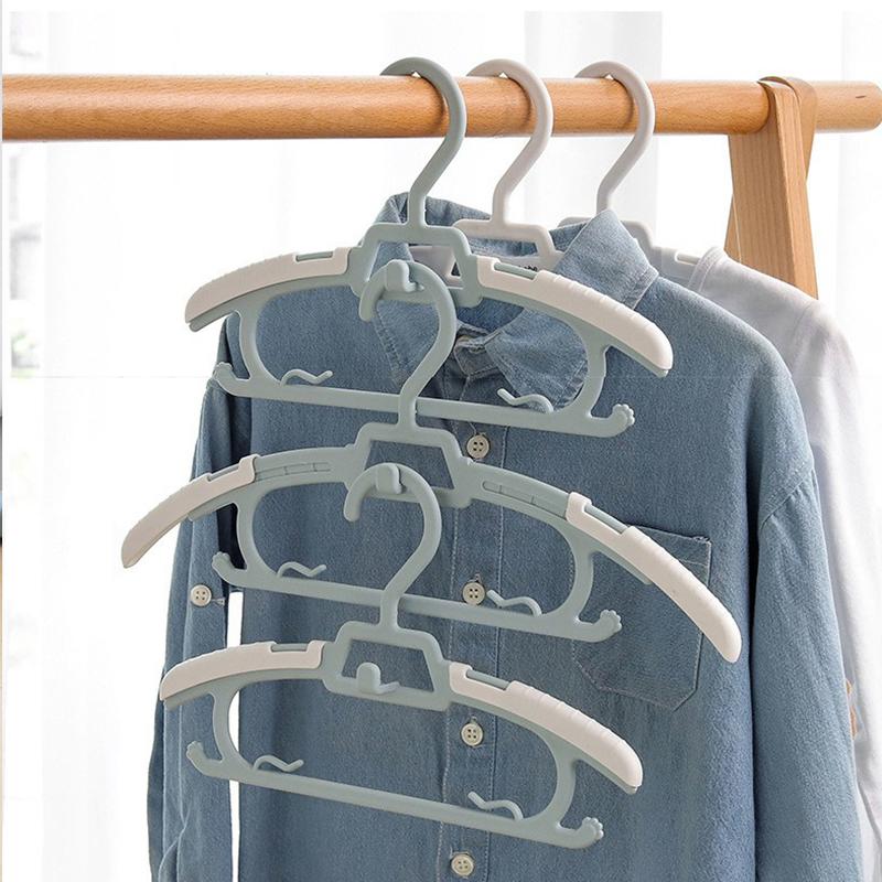 10PCS Children's Clothes Rack Non-slip Non-trace Clothes Support Home Telescopic Storage Drying Rack Baby Clothes Hanger