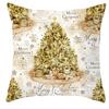 New Christmas Golden Snowflake Peach Leather Velvet Pillowcase Home Sofa Pillow Cushion Cover