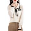 Spring and Autumn New Chiffon Knitted Sweater Loose Sweater Top Women