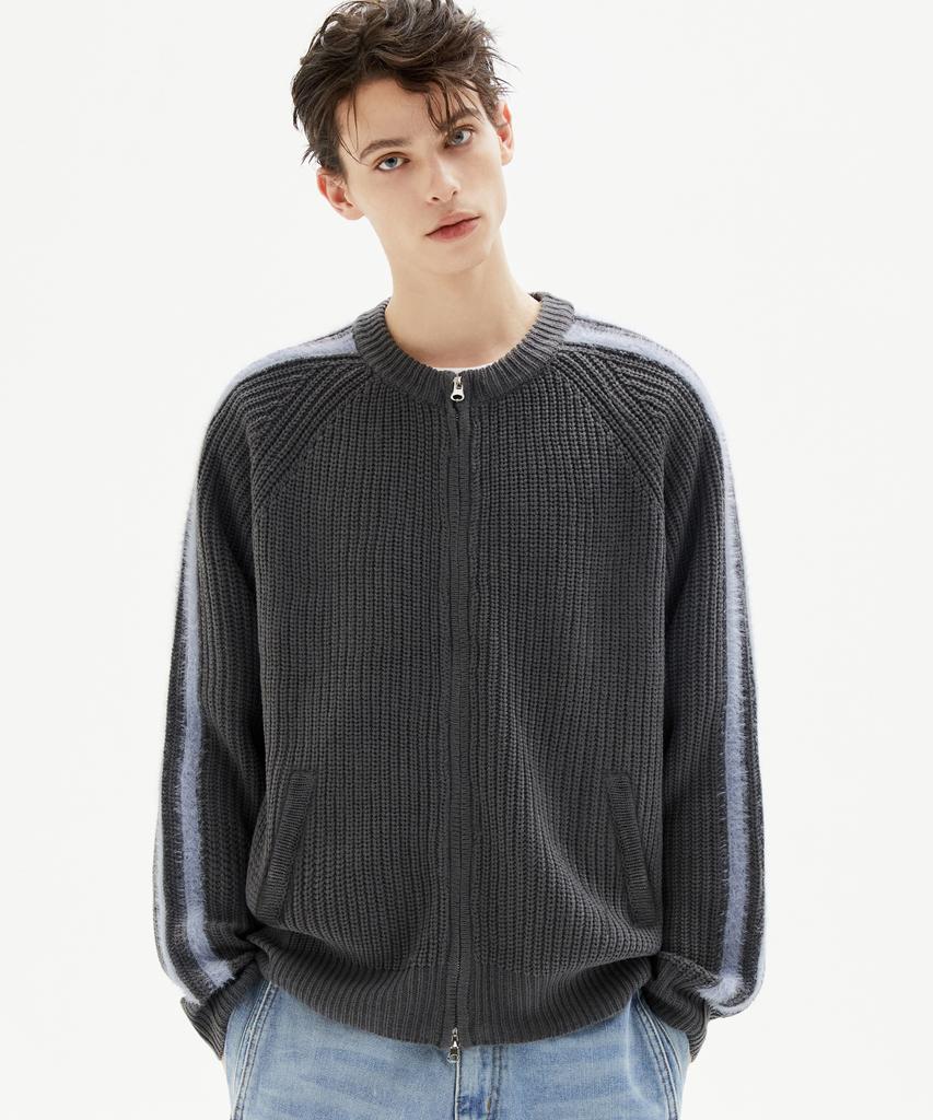 Maglia Tricot TRILLION con Zip e Spazzola Lavabile (Carbone)