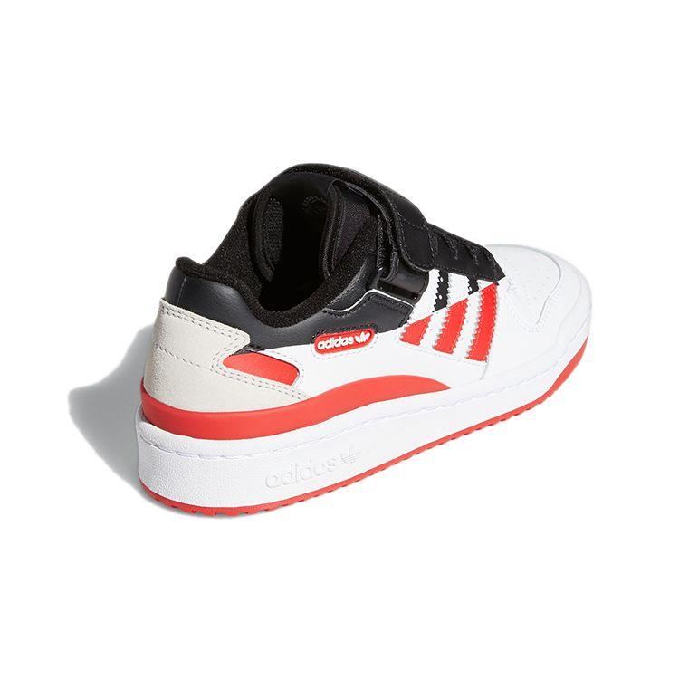 Adidas Originals Forum Low Leather Durable Low-Top Skate Shoes Kids Sneakers White Black Red FY7971