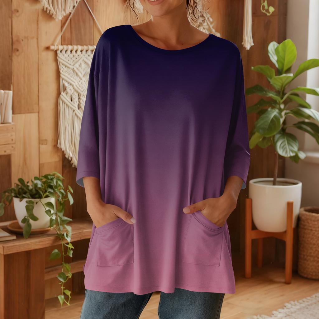 Damen 3/4-Ärmel Shirts Grafik-T-Shirts Shirts Lässige Basic-Tops Pullover