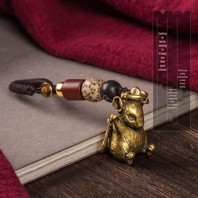 Twelve Zodiac Sign Brass Keychain Pendant - Handmade Gift for Men and Women