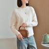 Fanzhen Women's Chunky 100% Wool Round Neck Pullover Sweater