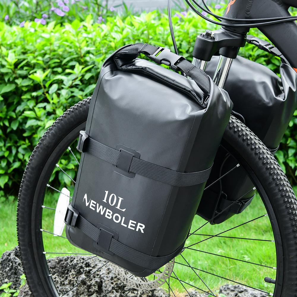 NEWBOLER 10L Sykkelgaffelveske Vanntett Tørrbag med Rulleåpning Lett Bærbar Sykling