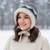 Thicken Knitted Plush Hat Ethnic Style Pullover Beanie Hat Skiing Warm Hat  Outdoor
