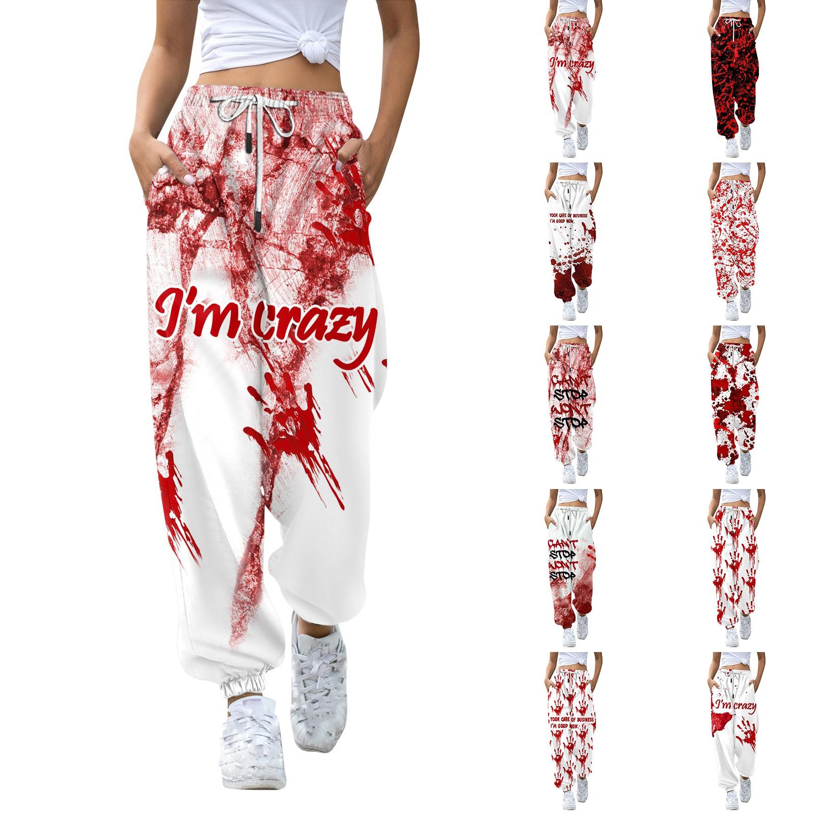 

Женские брюки с высокой талией и принтом, с карманами, брюки на Хэллоуин XXXL