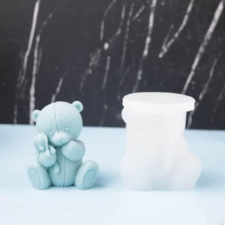 3D Bear Candle Silicone Mould Animal Resin Molds DIY Soap Molds Baking Molds