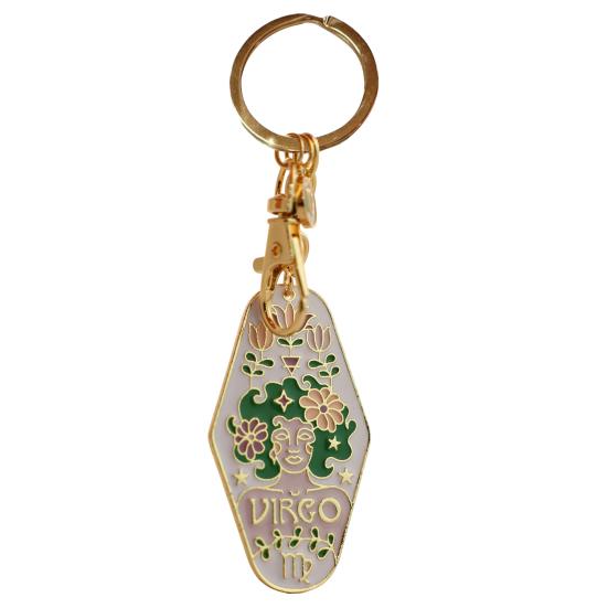 Zodiac Constellation Keychain Bag Bohemian Style Hotel Retro Motel Car
