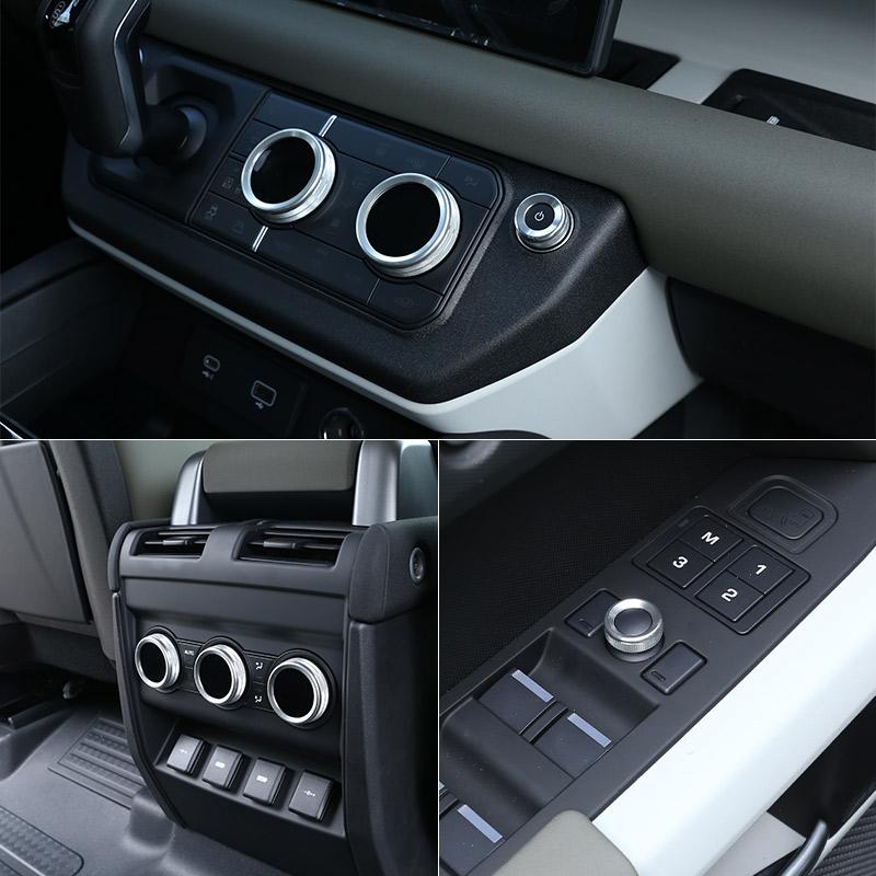 For Land Rover Defender 110 2020-2024 Aluminum Car Air Conditioning Knob Reversing Mirror Adjustment knob Cover Car Accessories