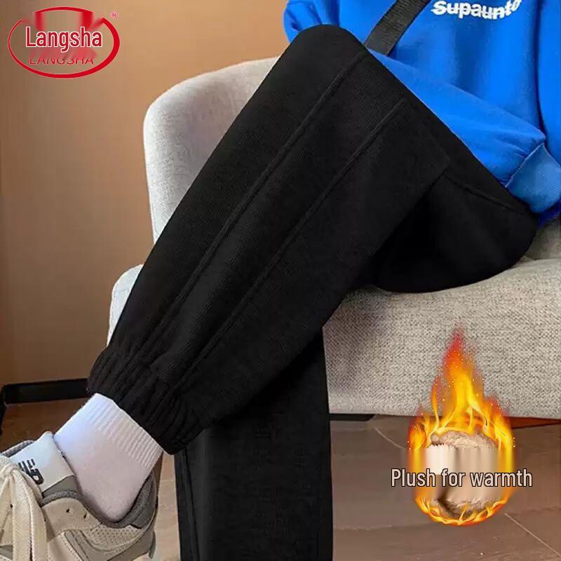 Langsha Women's Fleece-Lined High-Waist Joggers