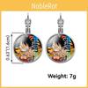 Stylish One Piece Anime Sanji Gemstone Earrings Fashion Metal Ear Jewelry