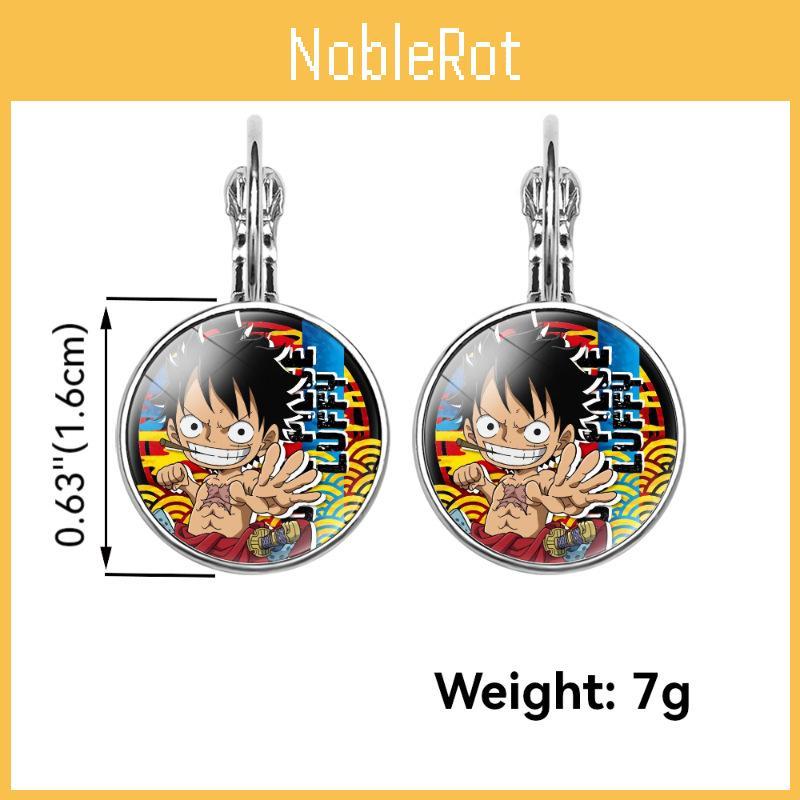 Stylish One Piece Anime Sanji Gemstone Earrings Fashion Metal Ear Jewelry