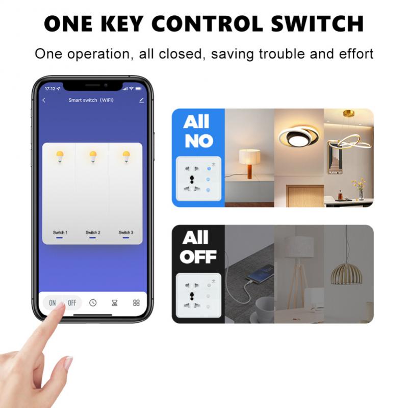 Corui Tuya Wifi Priză Inteligentă de Perete 2 Lămpi Stradale Comutator Tactil Mufă EU US UK Control Aplicație Smart Life Voce Alexa Google Home Alice