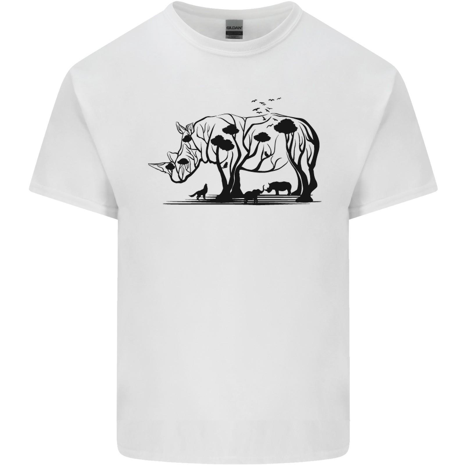 Rhino Ecology Rhinoceroses Mens Light Cotton T-Shirt XL