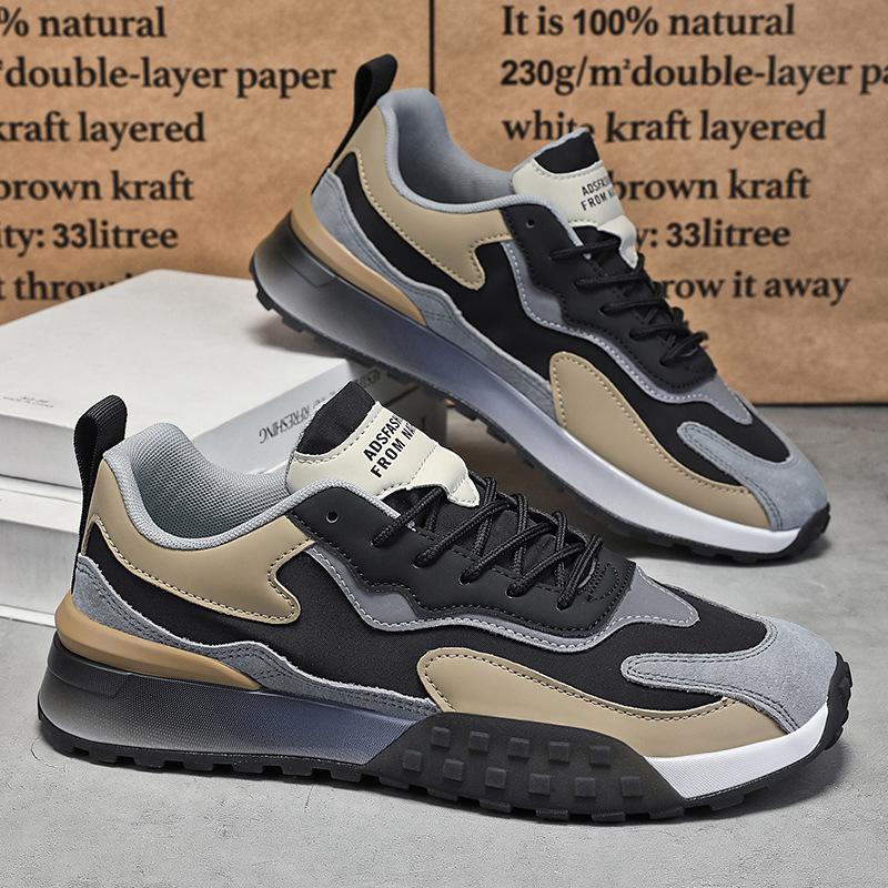 

Men s shoes autumn breathable 2025 new casual shoes men s trendy shoes versatile sports board shoes Korean version men s Forrest Gump shoes 44 чёрный