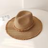 Cappello Panama da Donna per Vacanze al Sole in Spiaggia Cappello Parasole Fedora con Bordo in Rafia Cappello di Paglia