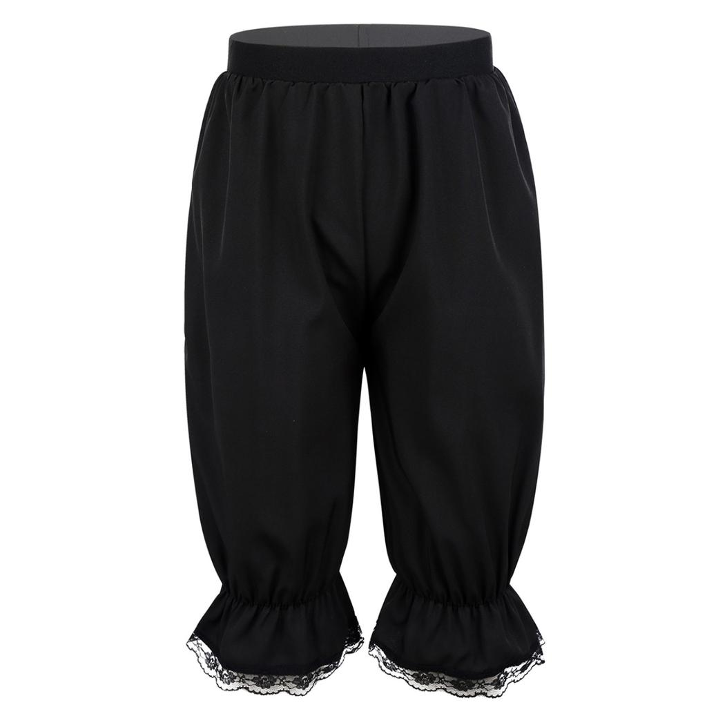Calças Vitorianas Cosplay para Meninas, Cor Sólida, Renda, Calções Bombacha, Roupa Íntima para Vestido de Dança