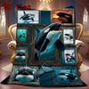 Orca Whale Art Collection 2D Flat Pattern Flannel Blanket, High Quality All Seasons, Home Decor, Warmth and Comfort, Perfect for Christmas Gifts.