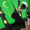 Ramadan Al Kareem Green Sheer Curtain For Living Room Bedroom Voile Curtains For Window Organza Curtains Party Tulle Drapes